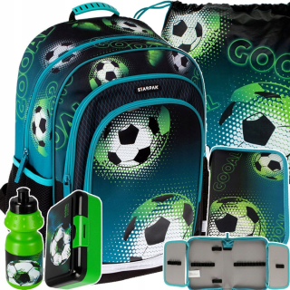 Starpak 469308 Futbalový viackomorový školský batoh + 3 ďalšie produkty